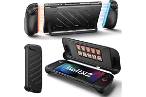 JSAUX Protective Case for Switch 2, Split Grip Case with Front Cover | Proteção contra quedas, encaixável, aderência ergonômica antiderrapante, compatível com suporte, capa frontal de