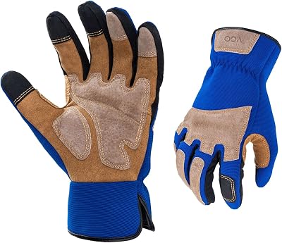 Vgo Gardening Gloves Touchscreen Thornproof Pig Leather Men Utility Work Gloves