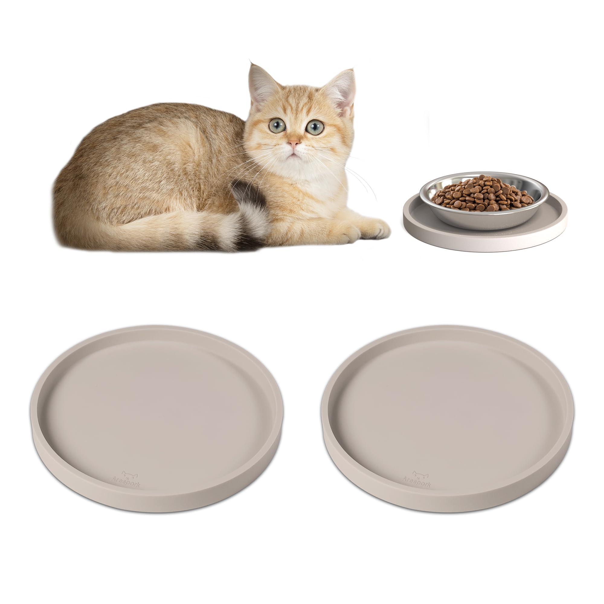 Photo 1 of ***ONLY 1***
Pet Silicone Food Mat, Nonslip Waterproof Feeding Bowl Mat with Raised Edges for Food and Water Prevent Spills, Round Eating Tray for Dog Cat Puppy Kitten, 6'' x 6''