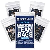 Invested Alliance Resealable Set Team Bags for Trading Cards | Ultra, TCG, Baseball, Sports Card Team Bags Sleeves. Fits Top loaders, Magnetic &amp; Semi Rigid Holders. High Clarity Sleeves.