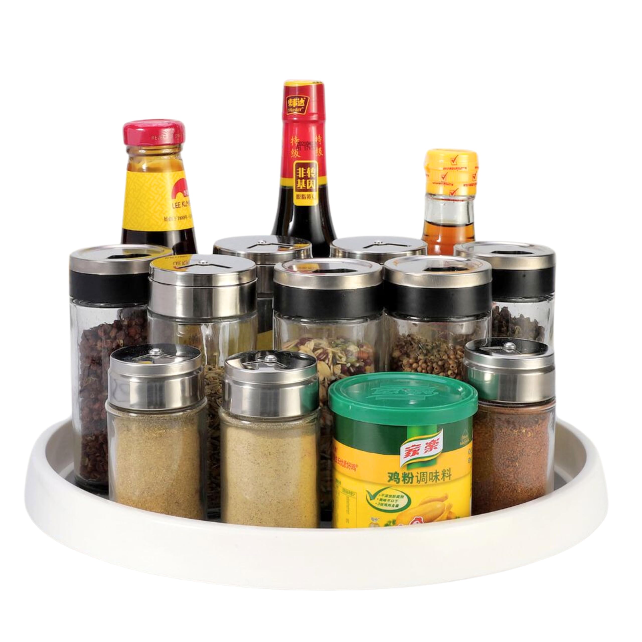 Vinsani Round Turntable Organizer Multifunctional Non-Slip Spice Rack Kitchen Storage Lazy Susan for Pantry, Cupboards, Kitchen Cabinets, Fridge, Makeup & Craft Accessories Holder (Medium)