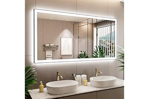 ISTRIPMF 60x30 Inch LED Bathroom Mirror with Black Frame, Backlit and Front Lighted Bathroom Mirrors for Wall, Anti-Fog, Dimmable, Memory, Shatterproof, LED Vanity Mirror for Bathroom