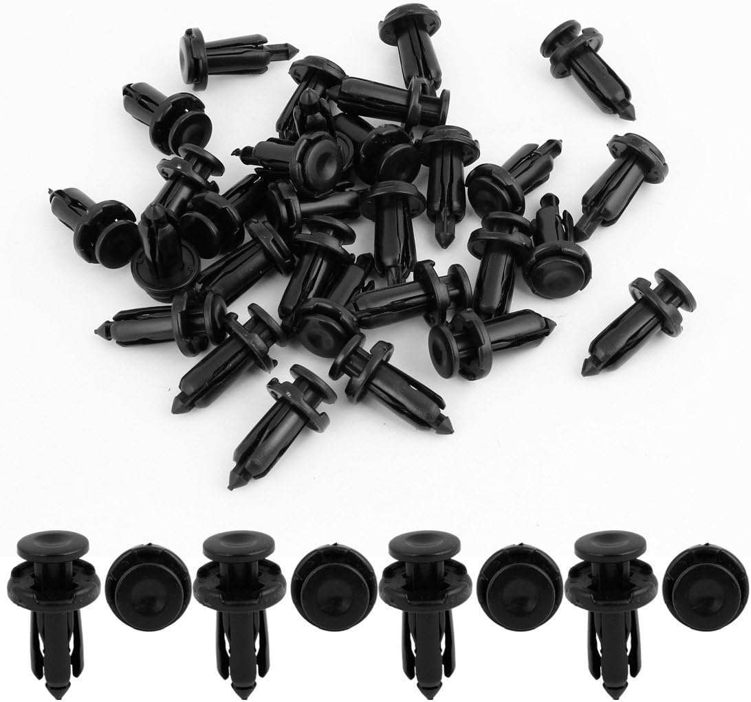 uxcell 30 Pcs 9mm Black Nylon Push-Type Retainer Clips Car Interior Door Trim Clips Rivet Fastener