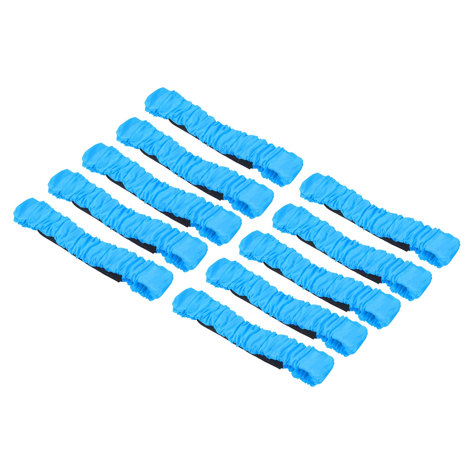 PATIKIL 3 Legged Race Bands, 10 Pack Elastic Tie for Outdoor Birthday Party Field Day Carnival Relay Game, Blue