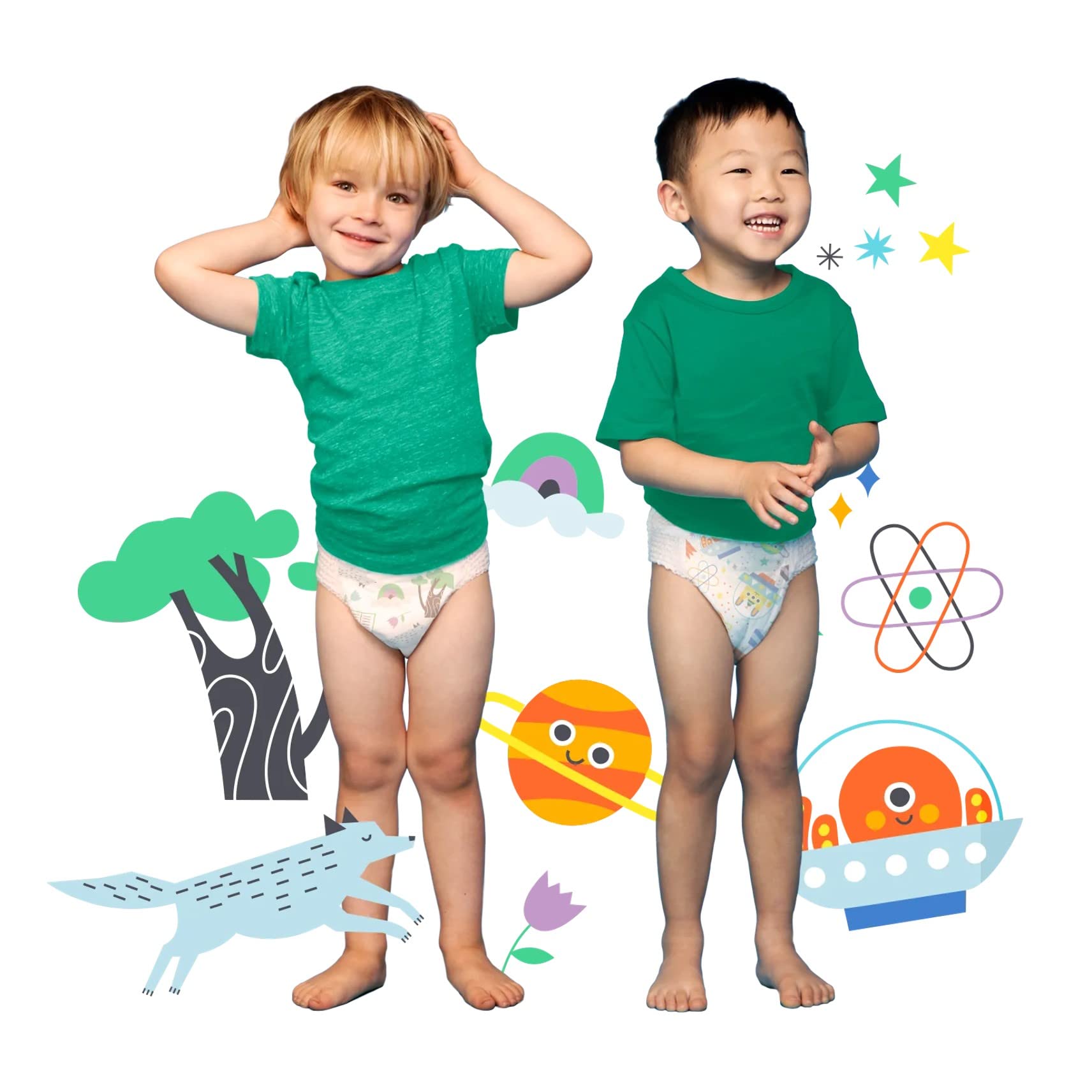 Hello Bello Training Pants Club Box, Bedtime Stories and Space Travelers 2T-3T, 84 Count Multicolor