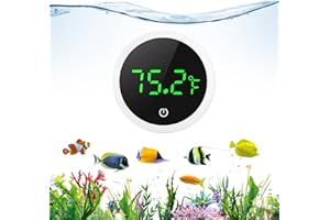 JXTZ Aquarium Thermometer, Mini Digital LED Fish Tank Thermometer with High Precision, Touch Wake-up, Range of 32℉-140°F, Water Thermomete for Freshwater Marine Aquariums