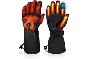 MRAWARM Heated Gloves, 5V 6000 mAh Rechargeable Heated Gloves for Men Women, Waterproof Battery Heated Gloves, Upgrade Non-Slip Electric Heating Gloves for Cycling Skiing Hiking Hunting