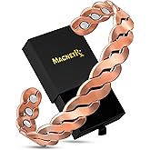 MagnetRX&reg; Copper Cuff Magnetic Bracelets for Men &amp; Women (Twisted) | Effective Copper Magnetic Bracelets - 99.9% Pure Copper, Adjustable Cuff Design