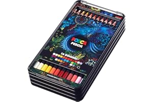 uni POSCA Colored Pencils, 4.0mm Lead, Assorted Set, 36 Pack