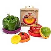 Food Huggers 5pc Reusable Silicone Food Savers | BPA Free & Dishwasher Safe | Fruit & Vegetable Produce Storage for Onion, Tomato, Lemon, Banana, Cans & More | Round, Autumn Harvest