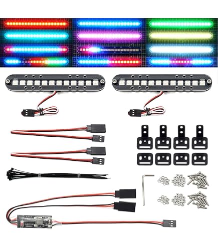Asixxsix Barra De Luces LED Policía Para Coches RC 1/8 Y 1/10 – 4 Modos Intermitentes (Estroboscópico, Flash Rápido, Lento Y Alternativo), Color Rojo/Azul, 4.8-6V, Fácil Instalación