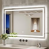 Oerbasz LED Mirror for Bathroom 48"x36" Inch Lighted Bathroom Vanity Mirror with Lights, Brighter Frontlit and Backlit Light 
