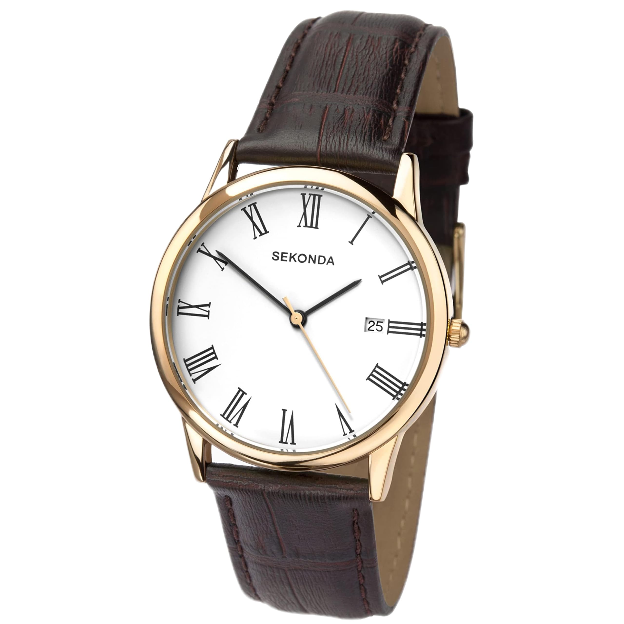 Sekonda Classic Brown Leather Strap Watch 3676