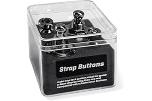 DONONR Guitar Strap Locks 2 PCS Guitar Strap Lock Buttons Strap Locks Electric Guitar Set Security Quick Release Guitar Strap Button Retainer System Guitar Strap Lock for Electric Locking Guitar Strap Black