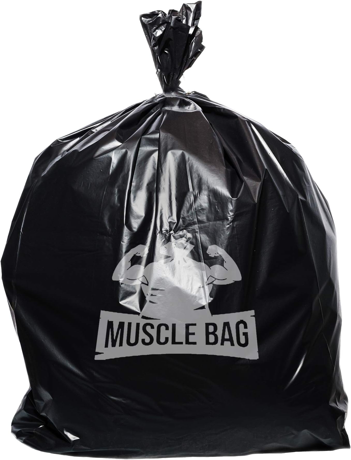 Muscle Bag Trash Bags, 40 to 45 gallon (50 count, Easy Dispensing Top) 3 Layers of Flexible, Puncture Resistant Plastic, Premium Can Liners, Leak Proof, 1.5Mil Garbage Bags