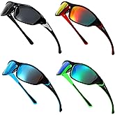 TOODOO 4 Pairs Men Polarized Sunglasses with UV Protection Driving Glasses Sports for Sport Outdoor Activities