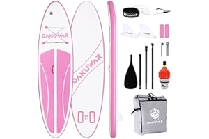 DAKUWAR Paddle Board 10'6''/10' Inflatable Stand Up Paddle Boards with SUP Accessories Ultra-Light Paddleboard Non-Slip Comfort Deck for Adults & Youth of All Skill Levels