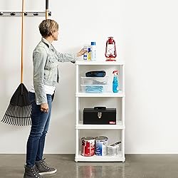 Gracious Living 4 Shelf Fixed Height Solid Light