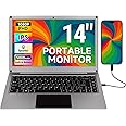 ELECROW Portable Monitor with Keyboard, 14 Inch Lapdock Display with Built-in Battery & RPi5 Adapter, 1080P FHD IPS USB C Computer Monitors Compatible with Raspberry Pi, PC, Phone, Mac, Game Console