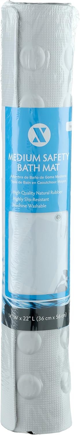 SlipX Solutions White Rubber Bath Safety Mat Provides Essential Coverage & Reliable Slip-Resistance in Tubs & Showers (14" x 22", 100+ Suction Cups, Machine Washable): Home & Kitchen