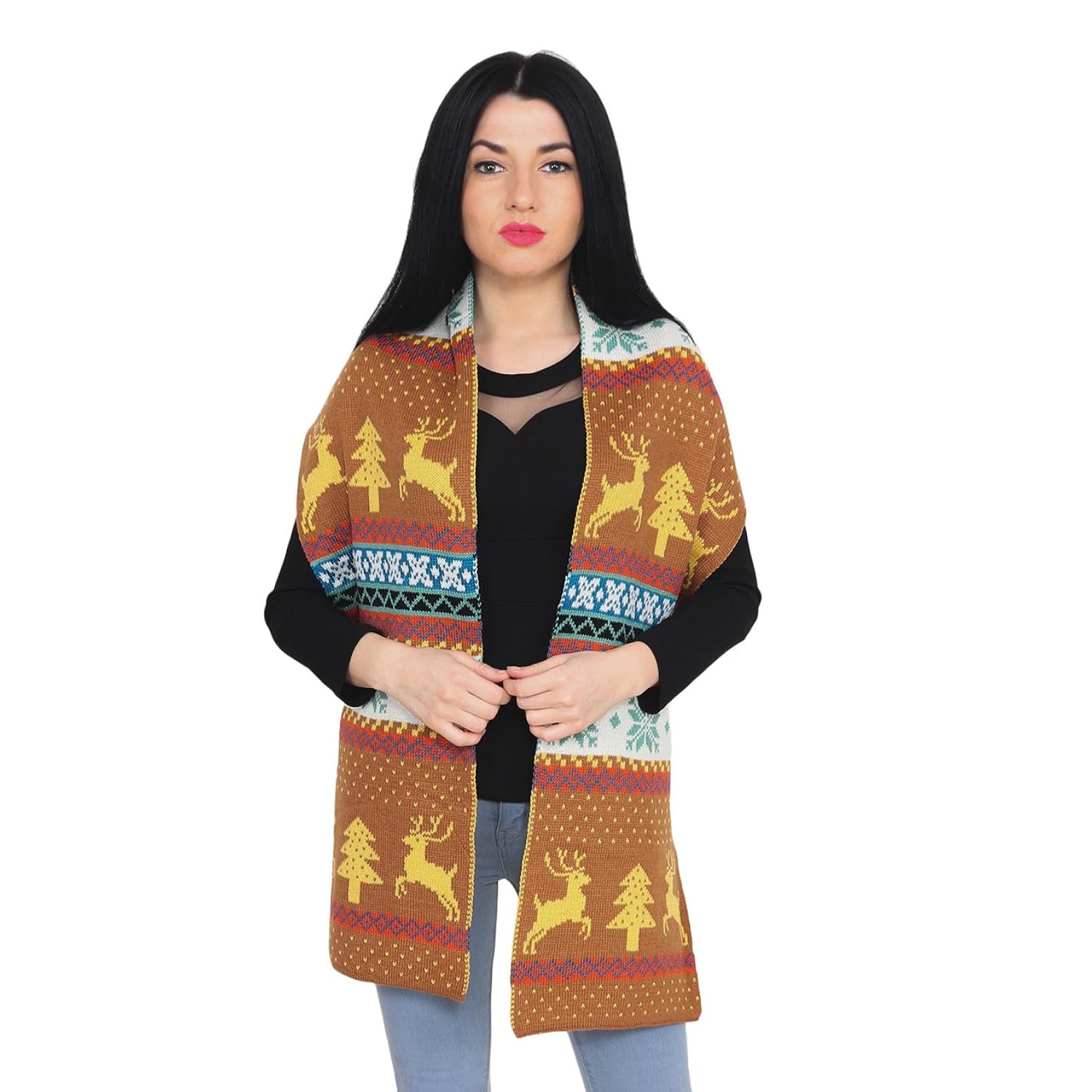 extra large size imported woolen knitted scarf muffler