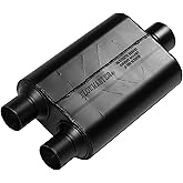 Flowmaster 40 Series Chambered Muffler &ndash; 2.50" Center In / 2.50" Offset Out | Original 40 Series, aggressive sound, 16-gauge aluminized steel, for muscle cars, street rods, trucks, and SUVs (425403)