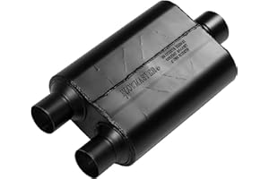 Flowmaster 40 Series Original Chambered Muffler – 2.50” Center In / 2.50” Offset Out – Aggressive Sound – 16-Gauge Aluminized Steel – For Muscle Cars, Street Rods, Trucks, SUVs & Strip Builds (425403)