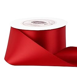 VATIN Double Face Hot Red Satin Ribbon