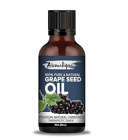 Aromatique GrapeSeed Oil Cold Pressed 100% Pure and Natural Carrier Oil,Grape Seed Oil for Skin and Hair -30ML