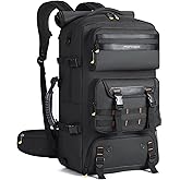Ponhog Travel Backpack for Men, 50L Carry On Flight Approved Convertible Duffle Bag with Shoe Compartment, 17 inch Laptop Luggage with USB Charging Port for Weekender Hiking, Black