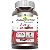 Amazing Formulas Acetyl-Acetyl HCI 1500 Mg | Vegetarian Capsules Supplement | Non-GMO | Gluten-Free | Made in USA (1 Pack | 200 Count)