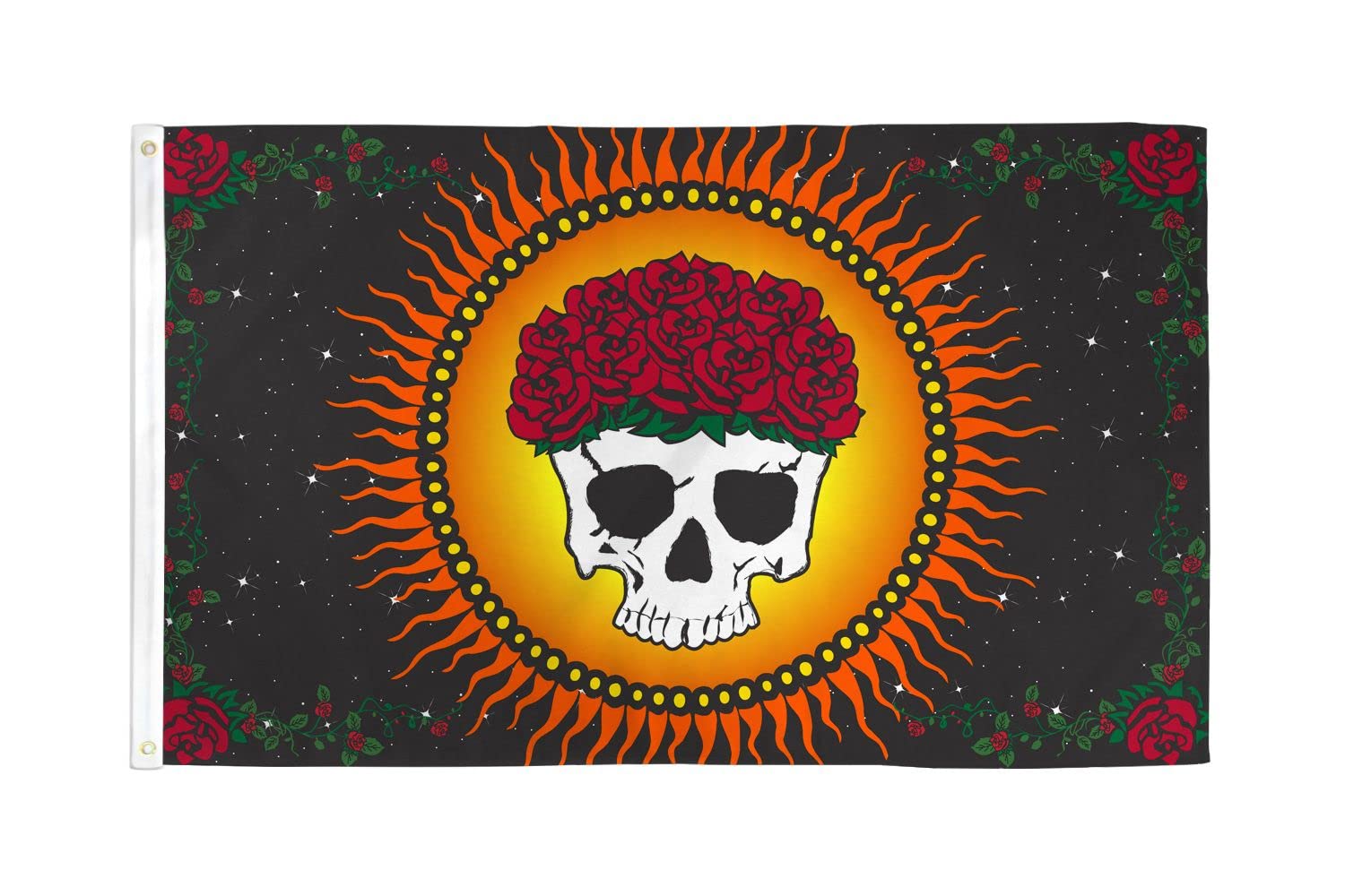 AZ FLAG - Graciously Departed Skull Flag - 3x5 Ft - 100D Polyester Pirate Banner with Two Metal Grommets - Fade Resistant - Vivid Colors - 3' x 5' Feet - 150x90 Cm
