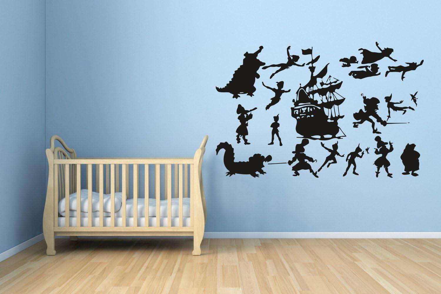 Decalmile Glow In The Dark Peter Pan Wall Decals Fluorescence Star Wall Stickers Baby Nursery Kids