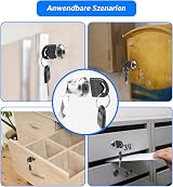 Tomoyuki 2 Pcs Cabinet Locks 16mm Letterbox Locks with 6 Plates Keys view 5