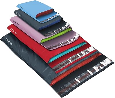 YUNJU 50 Mixed Size Color Mailing Bags Self Seal Waterproof 5 Sizes