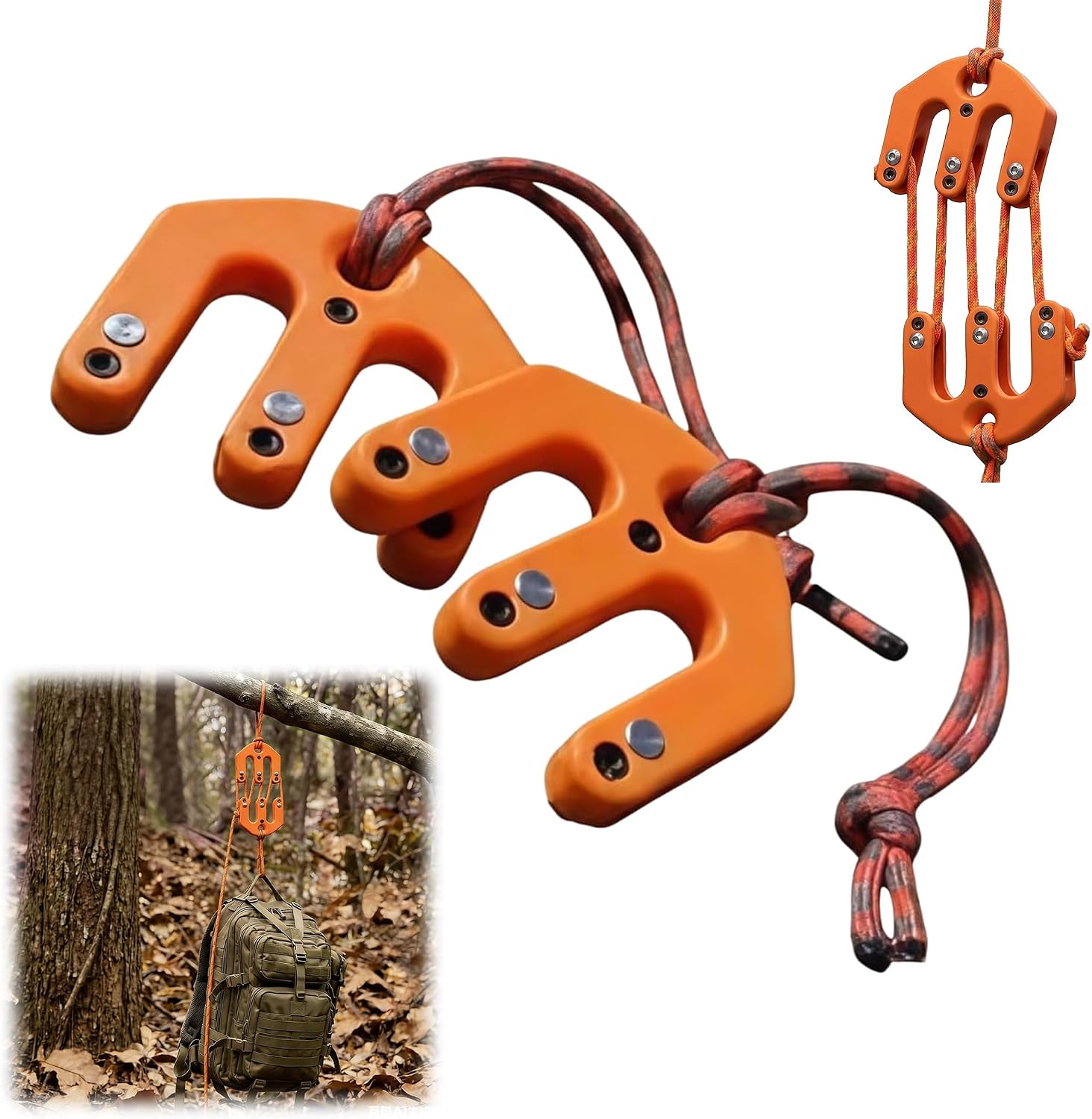 Game & Gear Hoist, Portable Nylon Block and Tackle System, Ultralight Tactical Built for The Solo Hunter, Compact High Weight Capacity Pulley, Game Lifting Tool for Backcountry Huntingear