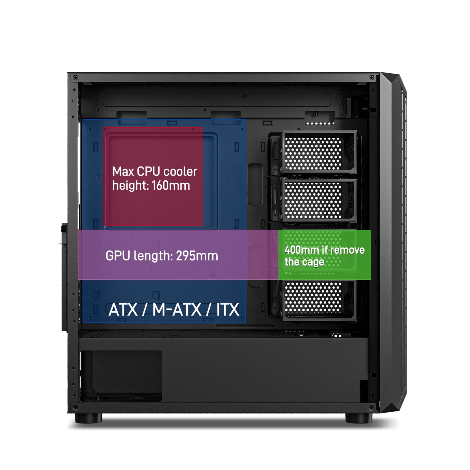 DARKROCK Classico Storage Master ATX NAS Computer Case Mid Tower with 4x120mm Fans, USB 3.0 Ready 10 x3.5'' HDD+3 x2.5'' SDD 360mm Supported on Top & Front Radiator GPU Vertically Mounting Black