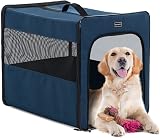 Petsfit Lightweight Foldable Dog Travel Crate Large Blue with Mat view 6