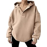 Ammiko Womens Oversized V Neck Hoodies Pullover Sweatshirts Y2k Fall Clothes Winter Fashion Outfits 2025
