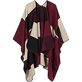 Women Shawl Wrap Poncho Cape Oversized Cardigan Open Front Coat Warm Scarf for Fall Winter