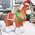 Sonwyoung 9 FT Christmas Inflatable Clydesdale Horse with LED Lights Giant Blow up Animals Cute Clydesdale Horse Inflatables Decorations for Yard Lawn Holiday Garden Farm Themed Party