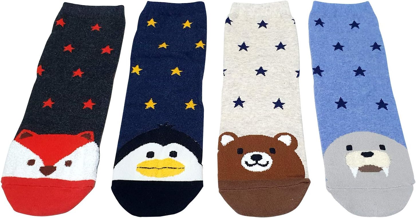 SONVELY 3/4 Pairs Womens Cute, Colorful, Novelty, Casual Cotton Crew Socks Made In Korea