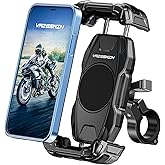 VAZESWIN Motorcycle Phone Mount [Secure Lock] One-Handed Operation Motorcycle Cellphone Holder, Bicycle Scooter Handlebar Clamp, Bike Phone Mount with Aluminum Alloy Base Fit for 5.4"-7.2" Smartphone