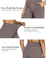 G4Free Yoga Dress Pants with Pockets Wide Leg Trousers High Waist view 4
