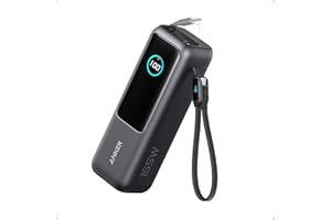 Anker Laptop Power Bank, 25,000mAh Portable Charger with Triple 100W USB-C Ports, Built-in Retractable Cables, Flight-Approved for Travel, iPhone 17/16 Series, MacBook, Samsung, and More