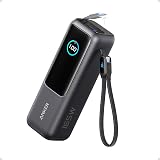 Anker Laptop Power Bank, 25,000mAh Portable Charger with Triple 100W USB-C Ports, Built-in Retractable Cables, Flight-Approved for Travel, iPhone 17/16 Series, MacBook, Samsung, and More