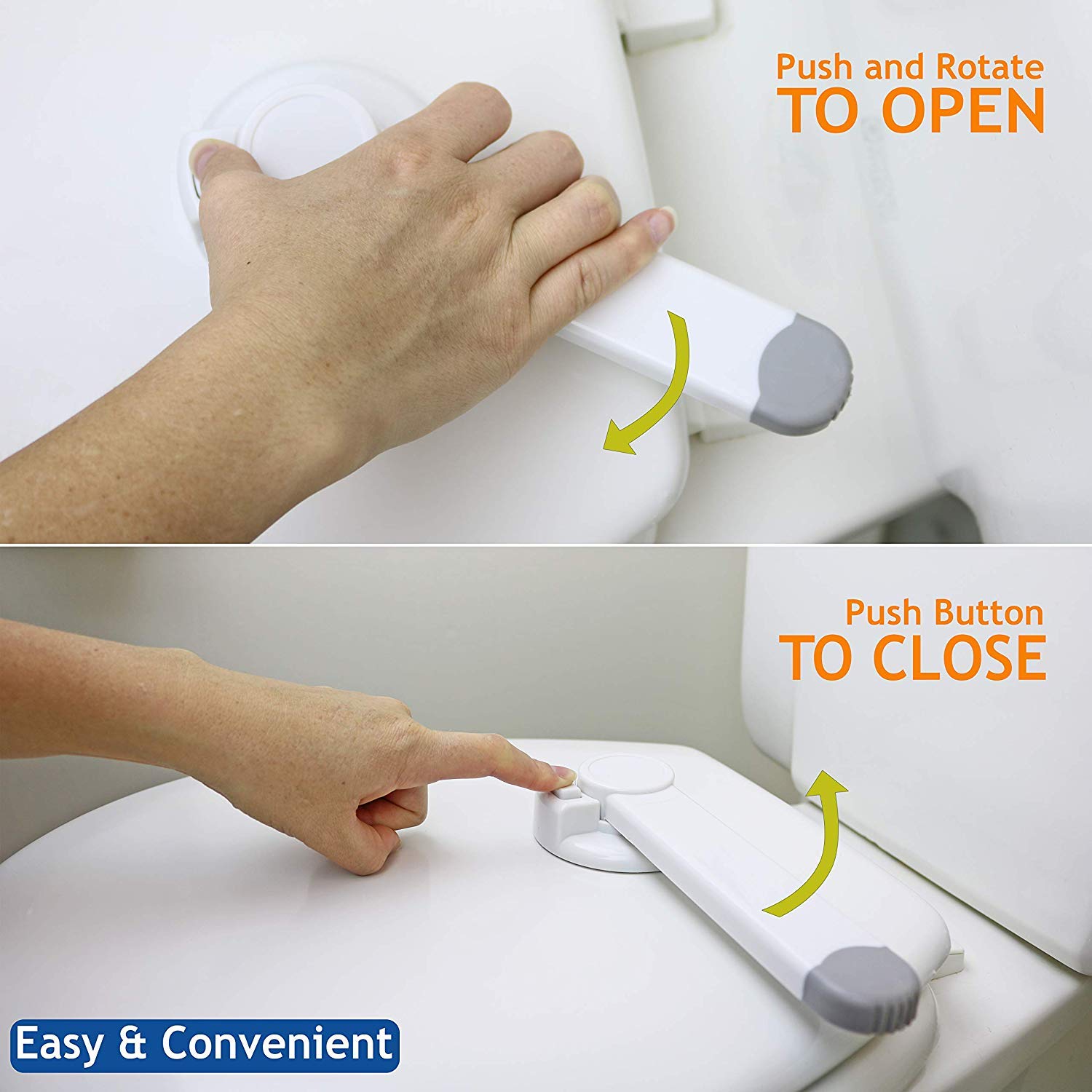 Toilet Lock Child Safety - Ideal Baby Proof Toilet Seat Lock with 3M Adhesive | Easy Installation, No Tools Needed | Fits Most Toilet Seats - White (1 Pack) : Baby