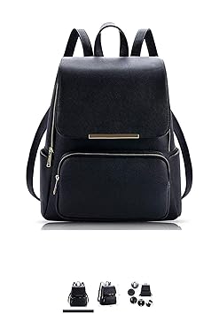 Wild Buddy Black PU Leather Leather Backpack
