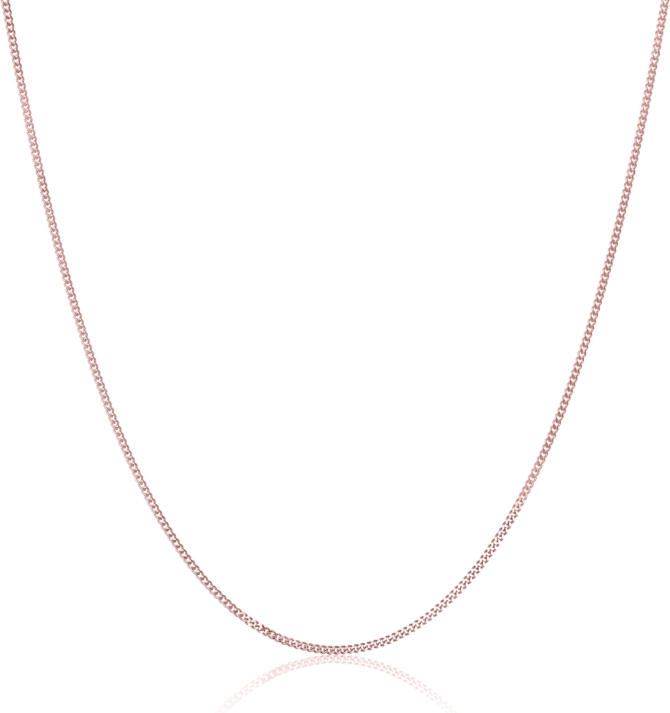 14k Rose Gold Baby Curb Chain Necklace, 16"