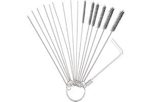 Road Passion Set of 1 Carburetor Carbon Dirt Jet Remove Cleaner 9 Cleaning Needles + 6 Nylon Brushes Tool Kit +1 Throttle Wre